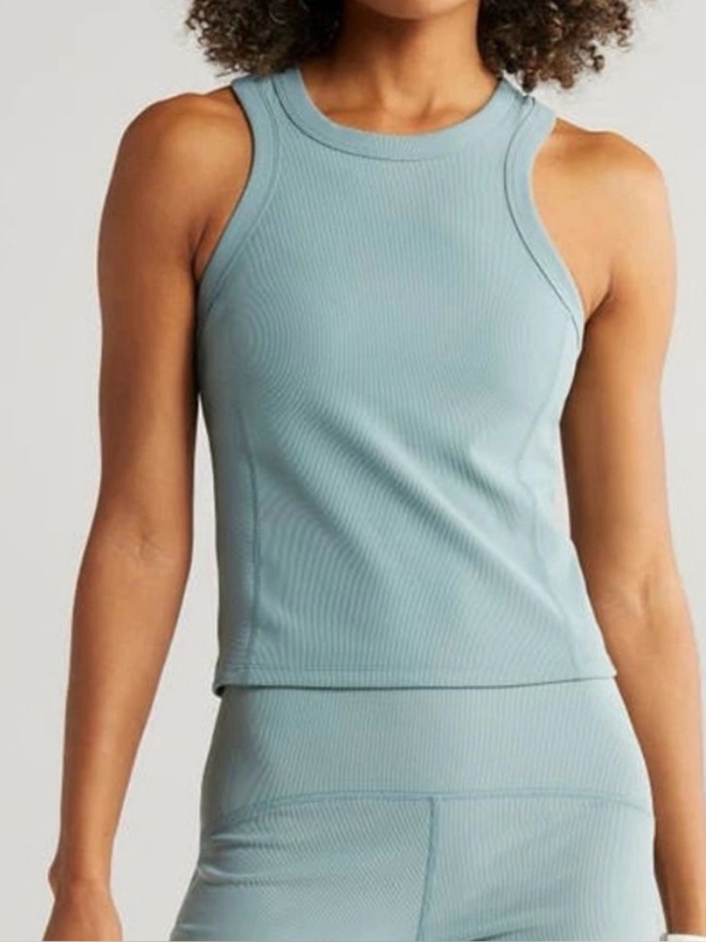 Zella Lux Rib Racerback Support Shelf Bra Performance Tank S